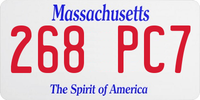 MA license plate 268PC7