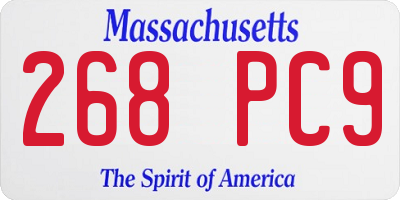 MA license plate 268PC9