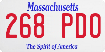 MA license plate 268PD0