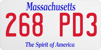 MA license plate 268PD3