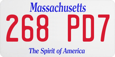 MA license plate 268PD7