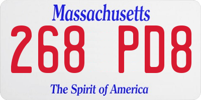 MA license plate 268PD8