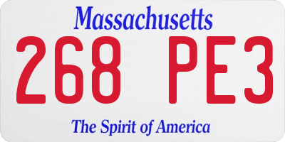 MA license plate 268PE3