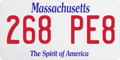 MA license plate 268PE8