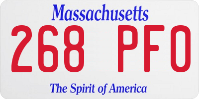 MA license plate 268PF0