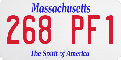 MA license plate 268PF1