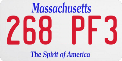 MA license plate 268PF3