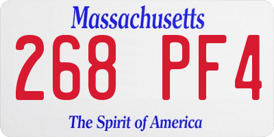 MA license plate 268PF4