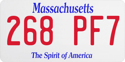 MA license plate 268PF7