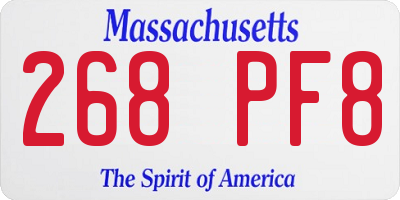 MA license plate 268PF8