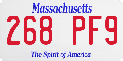 MA license plate 268PF9