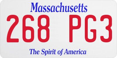 MA license plate 268PG3