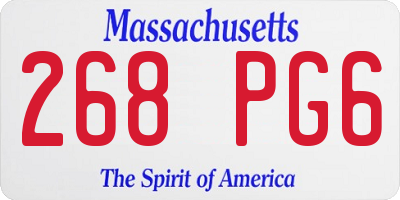 MA license plate 268PG6