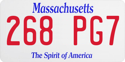 MA license plate 268PG7