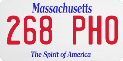 MA license plate 268PH0