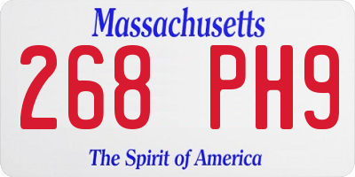 MA license plate 268PH9