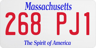 MA license plate 268PJ1