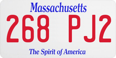 MA license plate 268PJ2
