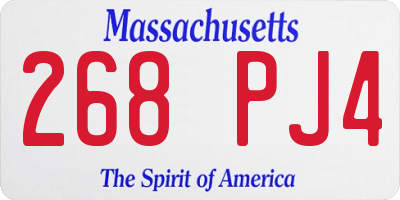 MA license plate 268PJ4