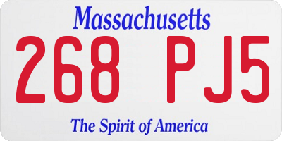 MA license plate 268PJ5