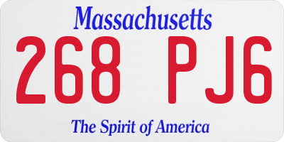 MA license plate 268PJ6