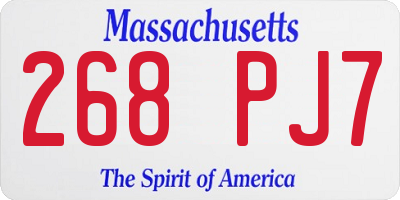 MA license plate 268PJ7