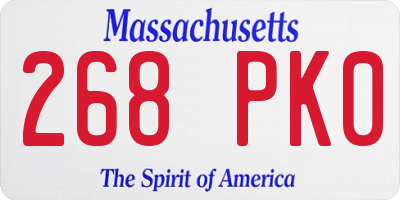 MA license plate 268PK0