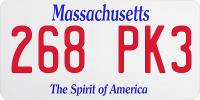 MA license plate 268PK3