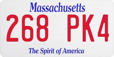 MA license plate 268PK4