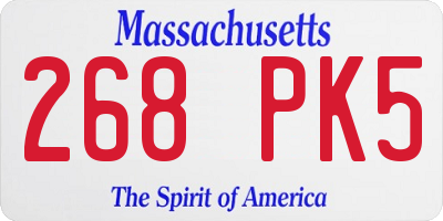 MA license plate 268PK5