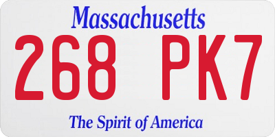 MA license plate 268PK7