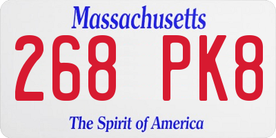 MA license plate 268PK8