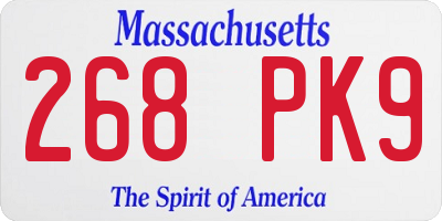 MA license plate 268PK9