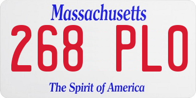 MA license plate 268PL0