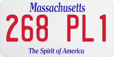 MA license plate 268PL1