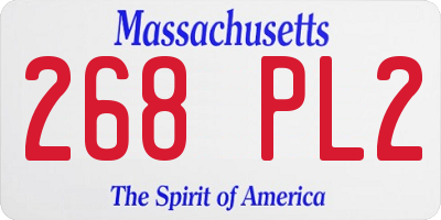 MA license plate 268PL2