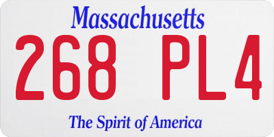 MA license plate 268PL4