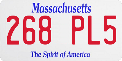 MA license plate 268PL5