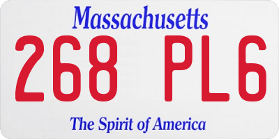 MA license plate 268PL6