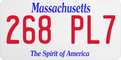 MA license plate 268PL7