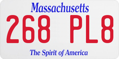 MA license plate 268PL8