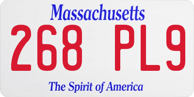 MA license plate 268PL9