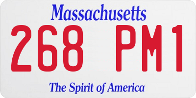 MA license plate 268PM1