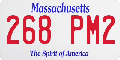 MA license plate 268PM2