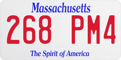 MA license plate 268PM4