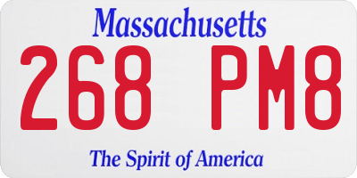 MA license plate 268PM8