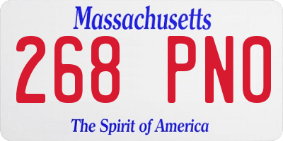 MA license plate 268PN0