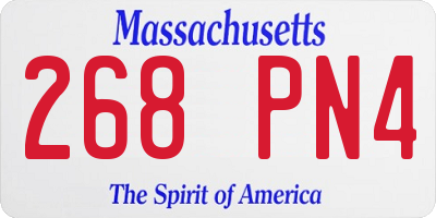 MA license plate 268PN4