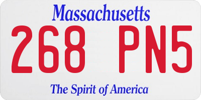 MA license plate 268PN5