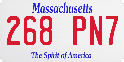 MA license plate 268PN7